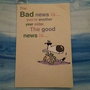 Carlton Cards Bad News Birthday Card + free card